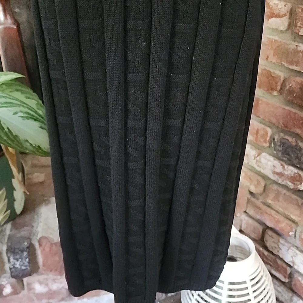 Stüssy Black Ribbed Knit Midi Dress Sleeveless Minimalist - Picture 3 of 11